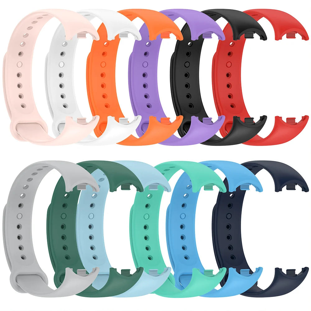 Silicone Strap For Xiaomi Mi band 8-8 NFC Sport Belt Replacement miband8 Bracelet waterproof smart band 8 watchband Accessories