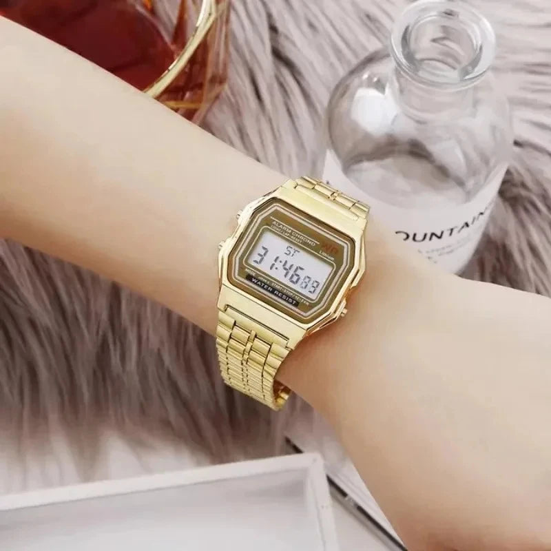 Sport Digital Wrist Watch For Men And Women, Fashionable Date Rectangular Dial Alarm Back Light Multifunctional Outdoor Watch