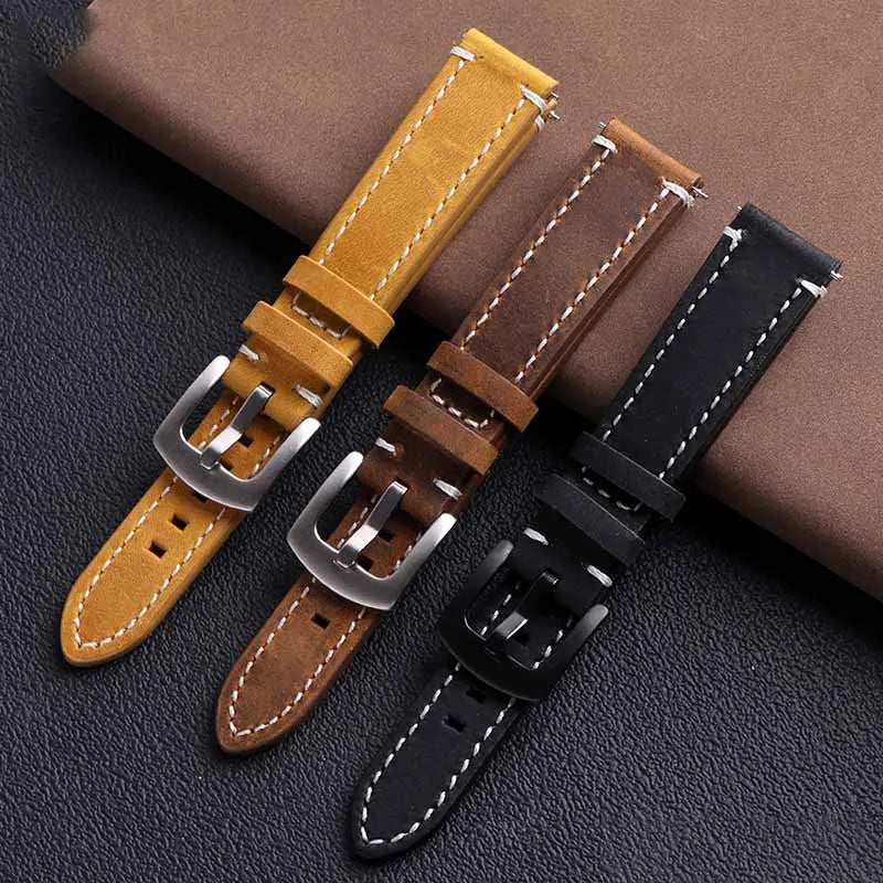 Cowhide Wristband for Casio Retro Small Square A158 159 A168W AE-1200 AE-1300 Series Modified Watch Strap 18mm Bracelet Accessor