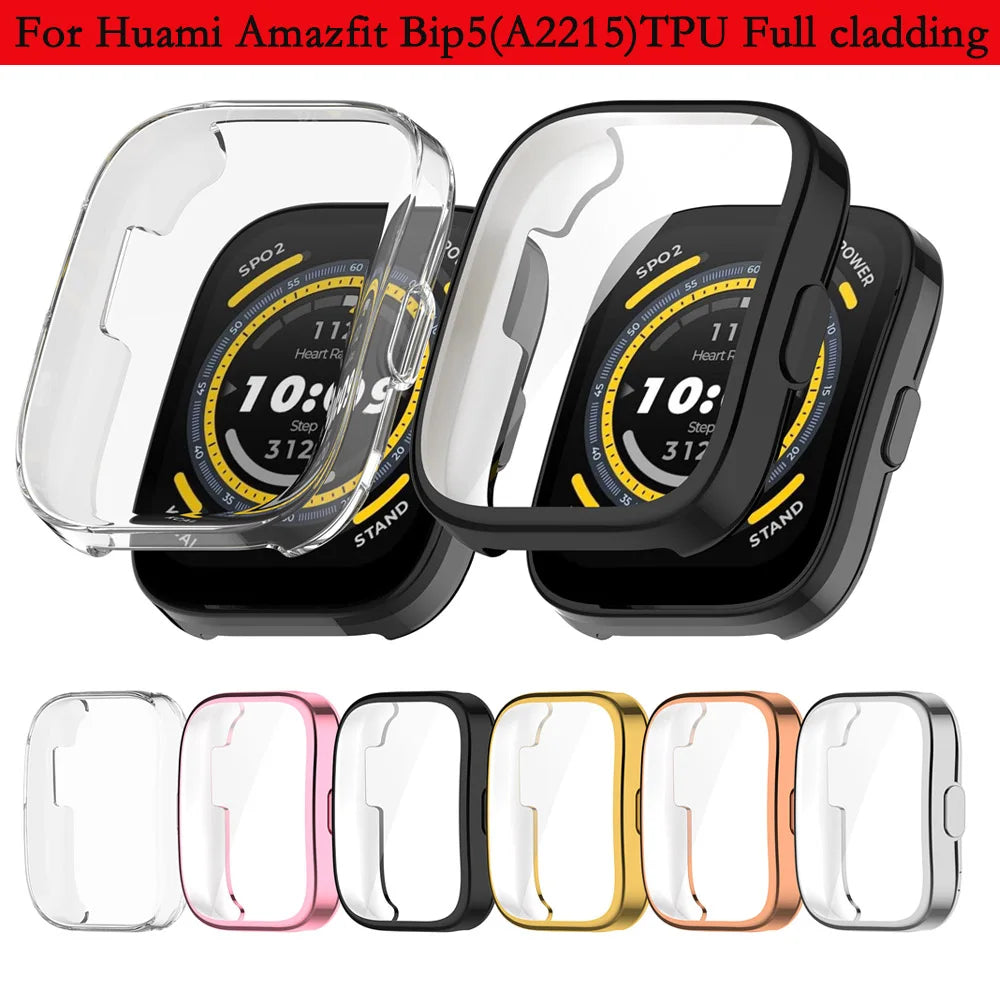 Smart Watch Protective Case For Huami Amazfit Bip5(A2215) Anti-fall Soft TPU Shell Full Bumper Cover Silicone Protector Accessor