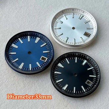 33mm dial, green glow in the dark dial, no logo, compatible with 82dial 15 movement accessories, customized men's watch accessor