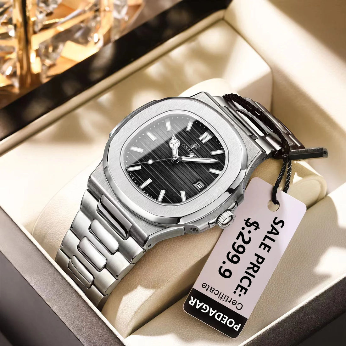 POEDAGAR Top Luxury Brand Man Watch Waterproof Sports Luminous Date Men Wristwatch Square Dial Quartz Men's Watches Man's gift